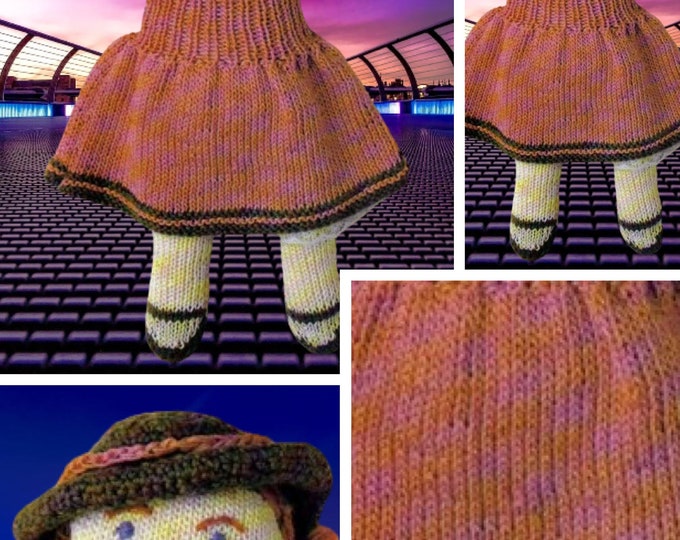 Vintage. Small knit doll model, PDF format. Patterns with tutorials in French, PDF format.