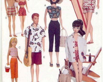 PDF Formato PDF della rivista Vintage Vogue.Cartamodelli di vestiti per la bambola Barbie.Schema con tutorial in francese in formato PDF