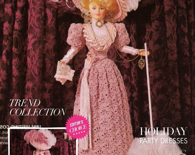 Vintage magazine format PDF.Modèles robe et accessoire pour Barbie au crochet ,patterns avec  tutoriels anglais