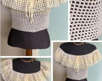 Top model - crochet lace bustier. Schemas, international diagrams in PDF format
