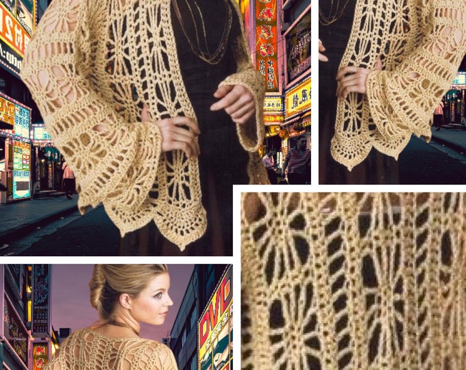 Vintage.Chic crochet lace vest model, for women.Pattern with English tutorial PDF format