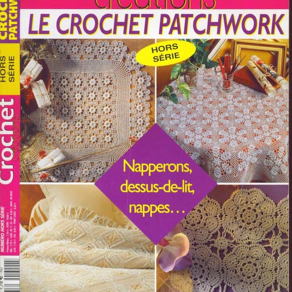 Vintage.Magazine  Crochet créations en format PDF.Modèles chics napperons  ,nappes  au crochet  .Patrons,tutoriels en français format PDF