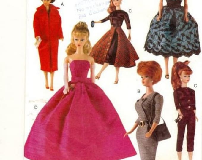 PDF Vintage Vogue magazine PDF format.Sewing dress patterns for Barbie doll.Pattern with tutorials in French PDF format