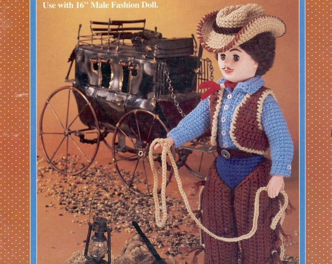 PDF Vintage magazine PDF format.Amigurumis, costume clothing models for crochet cowboy doll, patterns with English tutorials