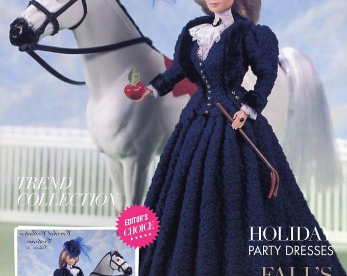 Vintage magazine format PDF.Modèles robe et accessoire pour Barbie au crochet ,patterns avec  tutoriels anglais