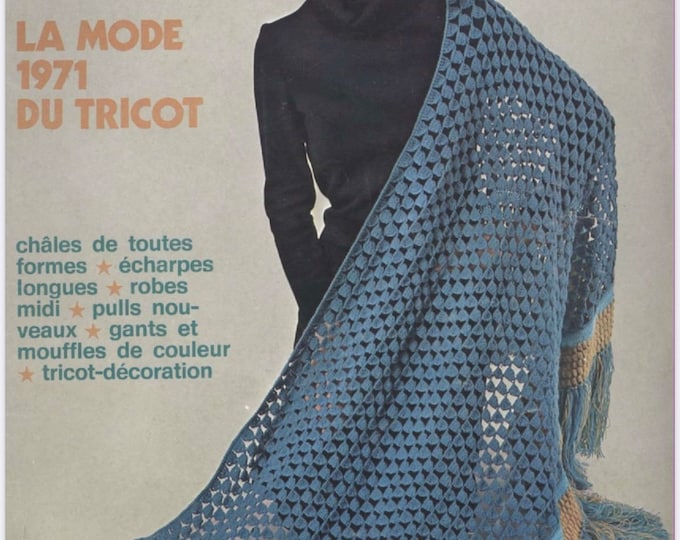 PDF Vintage years 70. Large magazine Your knitting Pdf format.Crochet clothing models, knitting for family.French tutorials Pdf format
