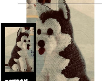 Amigurumi, Husky dog knitted pattern. Pattern with French tutorials. Pdf format.