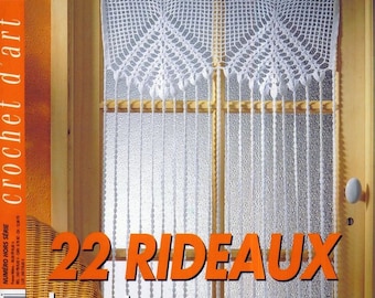 PDF Vintage .Magazine Crochet d'art in PDF format.22 Crochet curtain patterns.Patterns with French tutorials PDF format