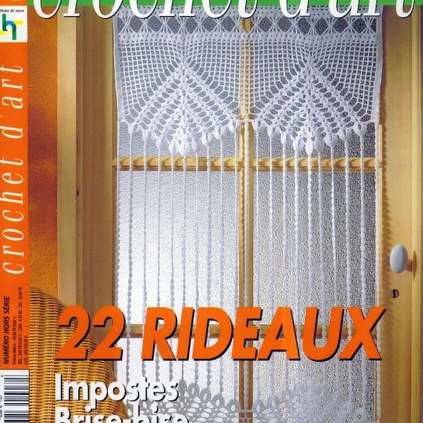 Vintage .Magazine Crochet d’art en format PDF.22 Modèles rideaux au crochet.Patrons avec tutoriels français format PDF