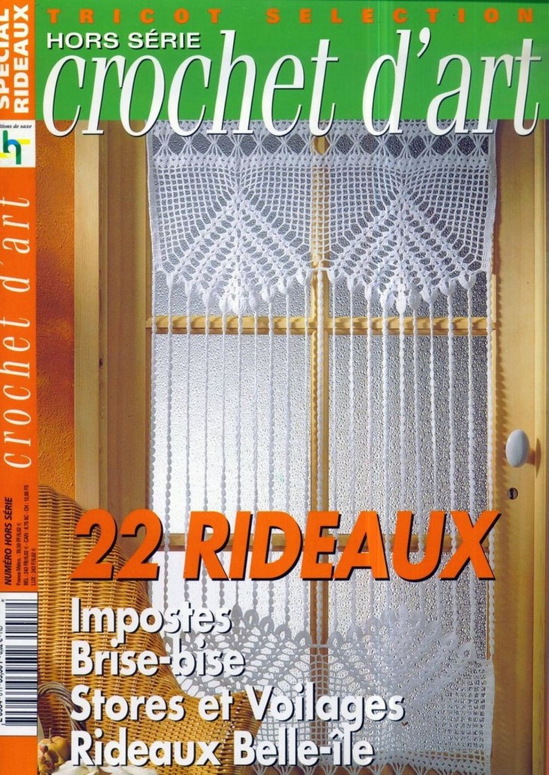 Vintage .Magazine Crochet dart en format PDF.22 Modèles rideaux au crochet.Patrons avec tutoriels français format PDF image 1