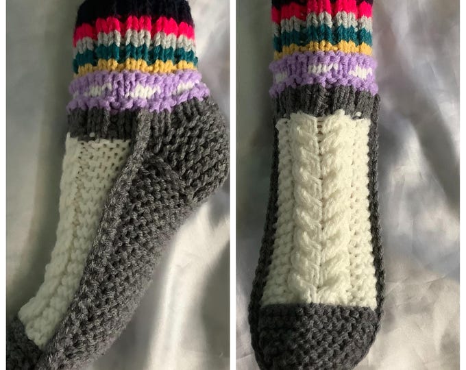 Chic big multi-colored socks for women, men. One size 38-41