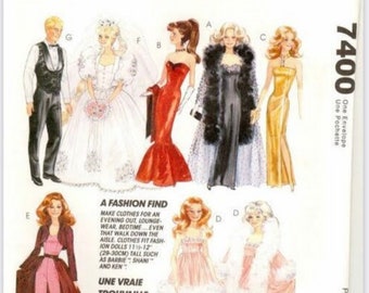 PDF Vintage.Rivista di vestiti chic da cucire per la bambola Barbie.Modelli con tutorial in francese e inglese in formato PDF