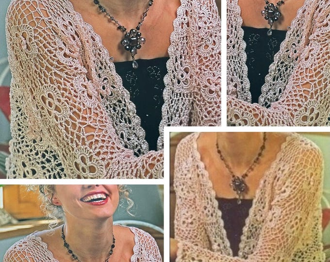 Vintage.Chic crochet lace vest model, for women.Pattern with French tutorial PDF format