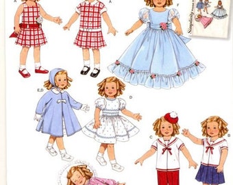 PDF Vintage magazine Simplicity PDF format. Doll sewing clothing patterns. Pattern with tutorials in French, English