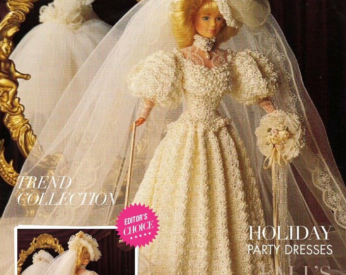 Vintage magazine format PDF.Modèles robe et accessoire pour Barbie au crochet ,patterns avec  tutoriels anglais