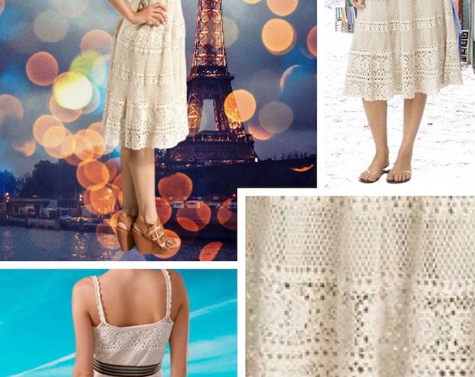 Crochet lace dress pattern International diagrams and diagrams with explanation in technical design in PDF format