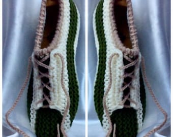 Chic sneakers, fancy moccasins, handmade knitted, for women, men Size 35-38