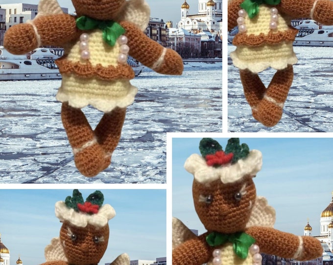 Modèle poupée Galette de Noël au crochet. Patterns avec tutoriels en anglais,format Pdf