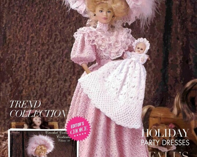 Vintage magazine format PDF.Modèles robe et accessoire pour Barbie au crochet ,patterns avec  tutoriels anglais