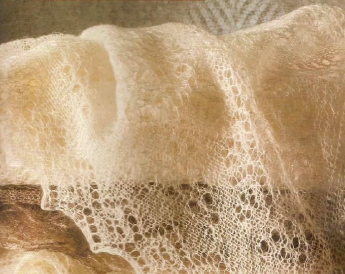 Vintage PDF, large book (55 pages) PDF, shawl models, palatines, angora wool lace scarves. english tutorials in pdf format