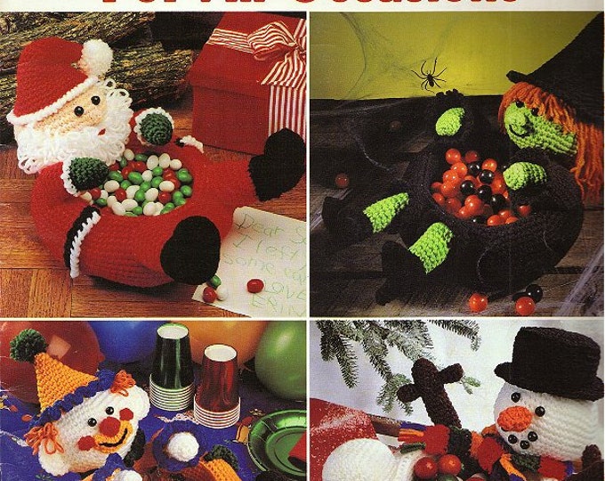 PDF Vintage magazine PDF format. Santa Claus patterns and characters for crochet Christmas, patterns with English tutorials