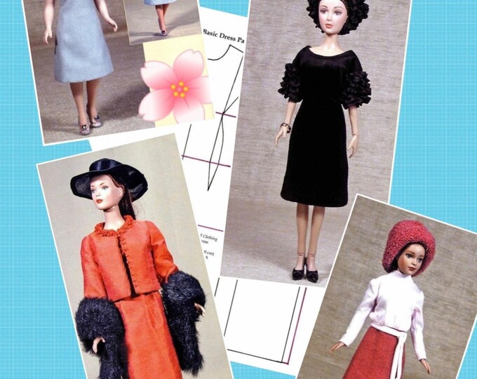 PDF Vintage.Parade de modèles en couture pour poupée Barbie,format PDF. Patterns avec tutoriels en anglais  format PDF