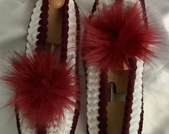 Chic indoor ballerina slippers, handmade in knit, soft acrylic wool for women, one size (37-39)