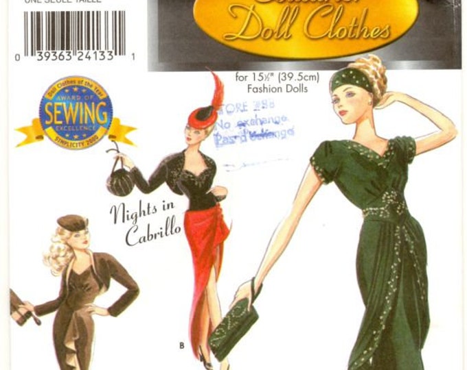 PDF Vintage magazine Simplicity PDF format. Chic sewing clothing models for Barbie doll. Pattern with tutorials in French, English