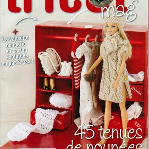 Vintage.Magazine Crochet mag in PDF format.Models 45 clothes, knitting for Barbie doll.Patterns with French tutorials PDF format