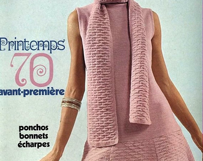 PDF Vintage years 70. Large magazine Your knitting Pdf format.Crochet clothing models, knitting for family.French tutorials Pdf format