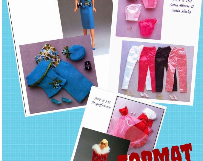 PDF Vintage.Parade de modèles en couture pour poupée Barbie,format PDF. Patterns avec tutoriels en anglais  format PDF
