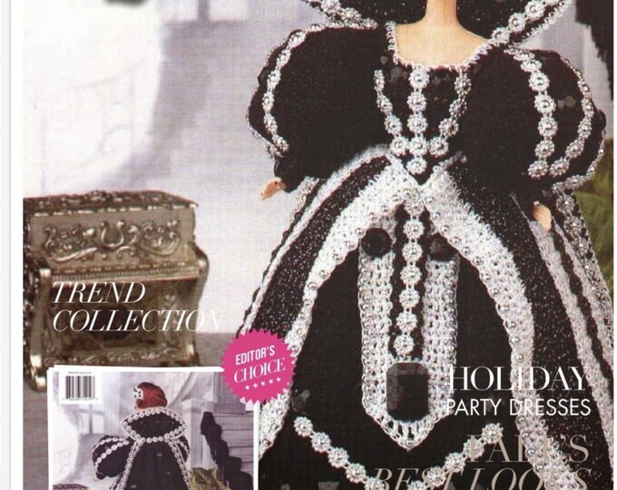 Vintage magazine format PDF.Modèles robe et accessoire pour Barbie au crochet ,patterns avec  tutoriels anglais