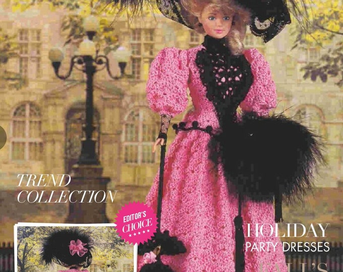 Vintage magazine format PDF.Modèles robe et accessoire pour Barbie au crochet ,patterns avec  tutoriels anglais