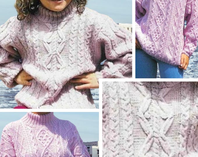 Little book - vintage pattern in PDF. 2 models of large knitted sweaters for children and adults. Pattern with tutorials in French in PDF format