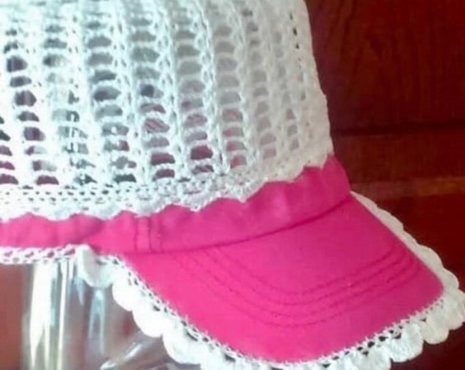 Chic handmade cotton crochet summer cap, two-tone, for little princess, T52-55