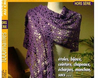 PDF Vintage.Magazine 1000 stitches in PDF format.Crochet patterns, cotton.Patterns with French tutorials in PDF format