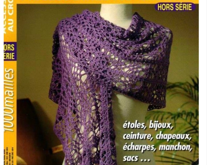 PDF Vintage.Magazine 1000 stitches in PDF format.Crochet patterns, cotton.Patterns with French tutorials in PDF format