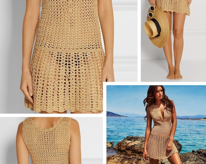 Crochet lace dress pattern. Schemas, international diagrams, tutorials with written explanation in French