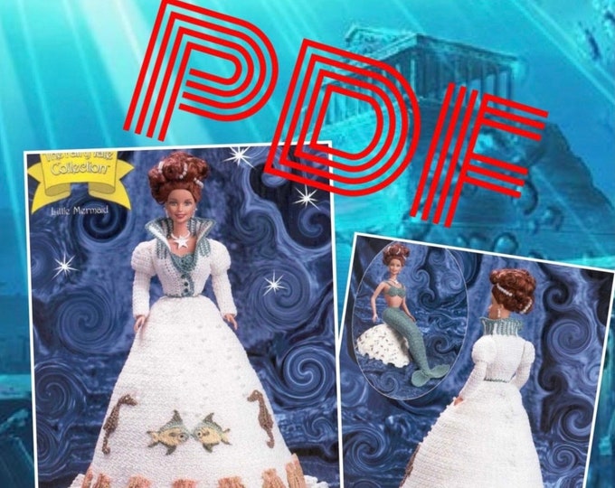 Vintage  format PDF.Modèles robe et accessoire pour Barbie au crochet ,patterns avec  tutoriels anglais