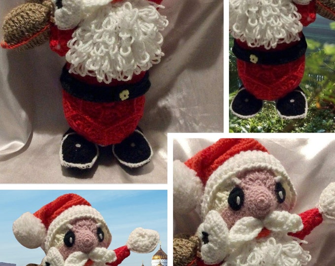 Modèle père Noël au crochet,fleur africaine Patterns master classe en photos étape par étape.Tutoriels motifs en français,anglais format Pdf