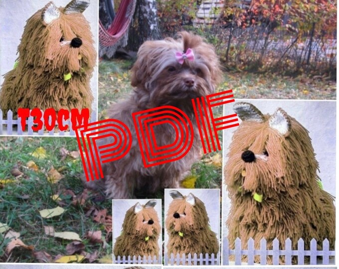 Vintage rare.Amigurumi,modèle peluche chien .Patron avec tutoriels français.Format Pdf.