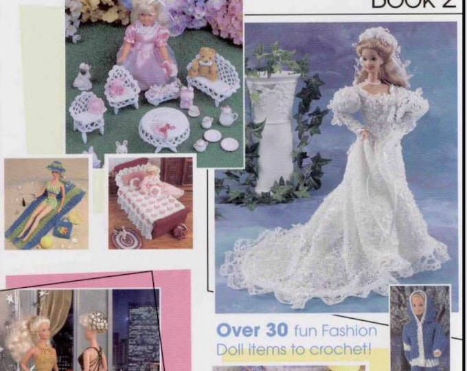 PDF Vintage magazine PDF format. Clothing models, furniture, accessories for Barbie doll, crochet, patterns with English tutorials