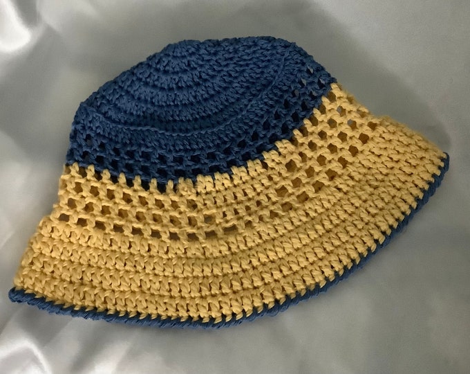 Chic summer BOB handmade crochet organic cotton, for women, men T54-57