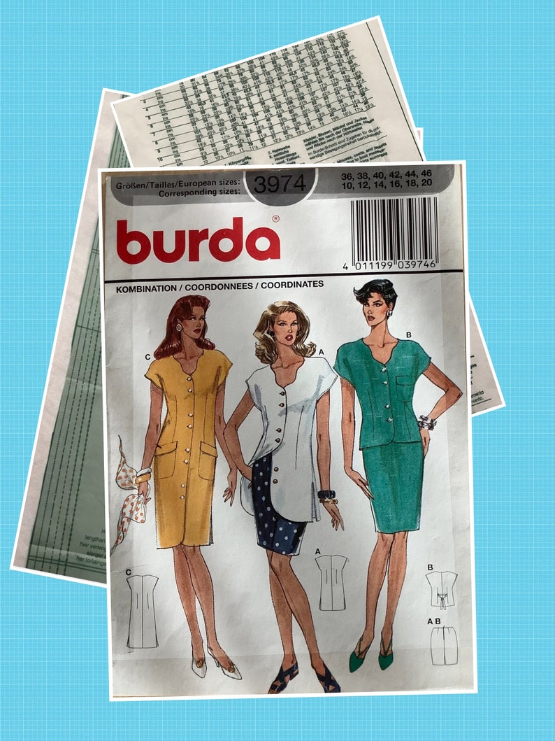 Vintage. Vintage 70s. Store - Burda Package, 3 Sewing Patterns, Green ...