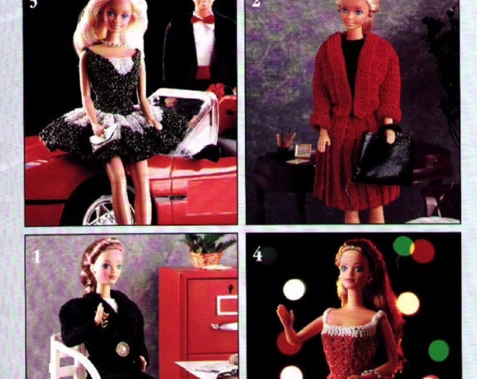 PDF Vintage magazine PDF format. Clothing models for Barbie doll, crochet, patterns with English tutorials