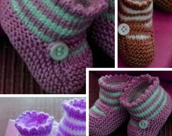 Shoe model, knitted ankle boots for baby.Pattern, pattern with English tutorials PDF format