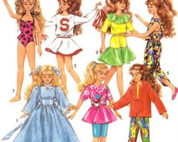 PDF Vintage. Magazine Simplicity en PDF.Modèles chic vêtements à  couture pour poupée Barbie. Patterns avec tutoriels anglais format PDF