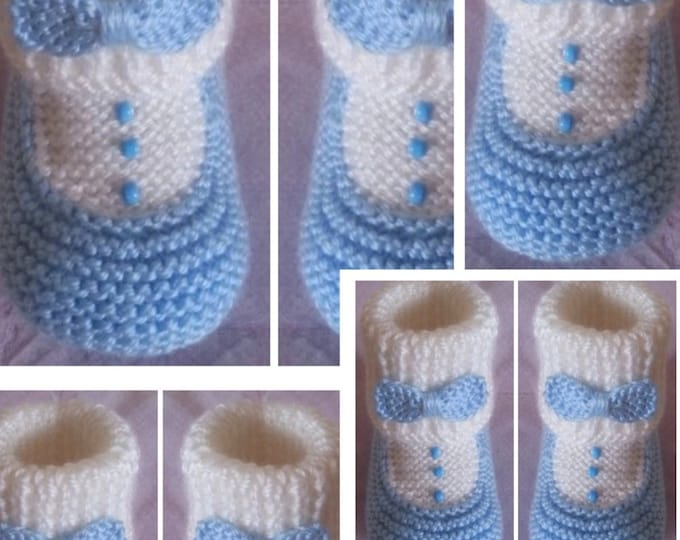 Shoe model, knitted ankle boots for baby.Pattern, master class pattern in step-by-step photos with French tutorials in PDF format