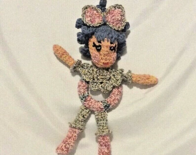 Poupée coquine  au crochet pour bébé,taille 18 cm,fil coton bio