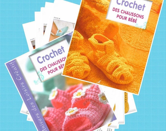 PDF Vintage.Magazine in PDF format.Baby shoe models.Patterns with tutorials in French PDF format